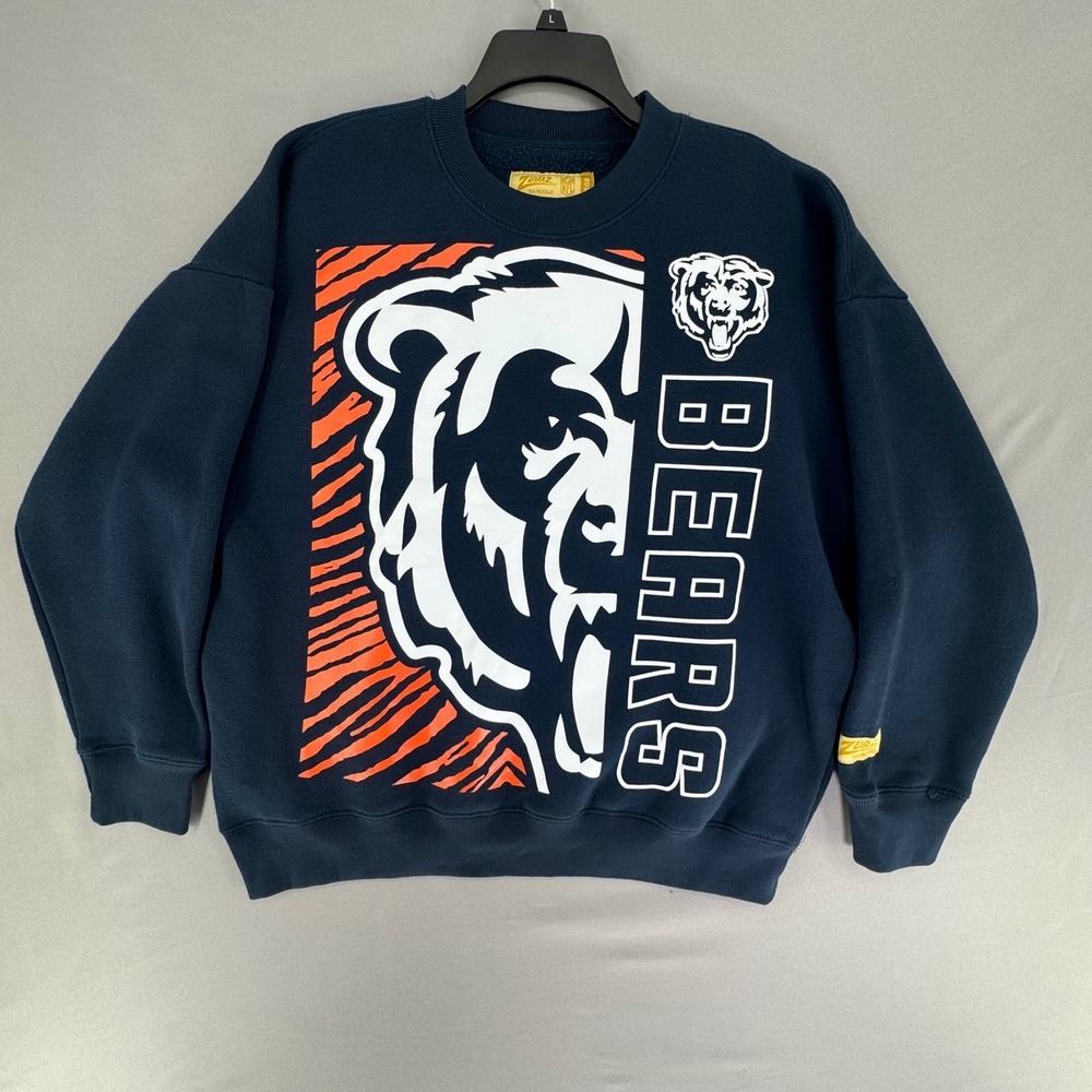 EUC Zubaz Chicago Bears NFL 90s Reissue Sweatshirt Navy Blue Mens XL MT25